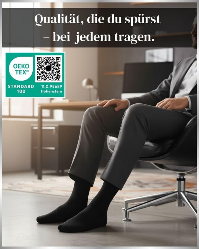 Thumbnail 6 de sockenkauf24 Socken Herren 10 Paar Business-Socken aus atmungsaktiver Baumwolle – ohne drückende Naht, Anzug-Socken in Schwarz