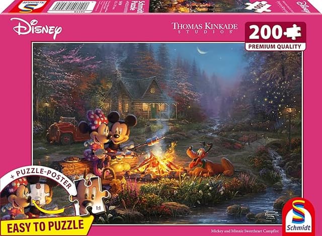 Detalle de Schmidt Spiele 56558 Mickey y Minnie en campamento, Puzzle 200 piezas 🧩