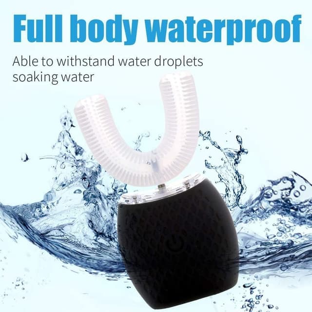 Detalle de Automatische Ultraschall-Zahnbürste (360°) mit Timer & 4 Modi – elektrische Schallzahnbürste für Erwachsene, Schwarz