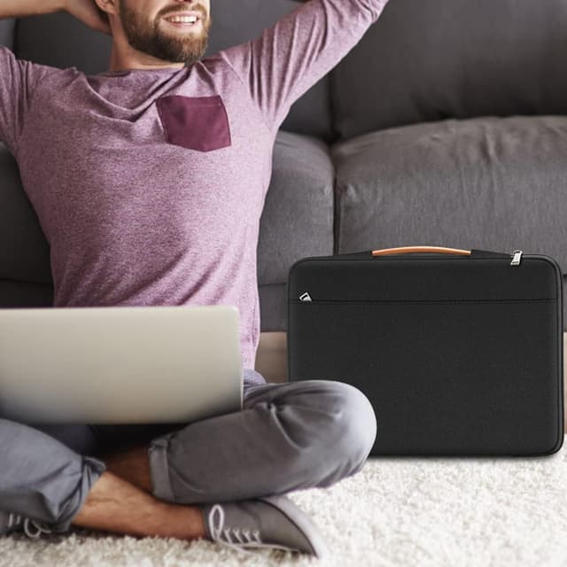 Detalle 2 de TECOOL Laptop-Tasche 14 Zoll mit Tragegriff – Schutzhülle für 14" Notebook & 15" Surface Laptop, schwarz