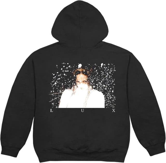 Detalle 1 de ROSALÍA Official Merch – Sweat à capuche unisexe “Lux Logo” en molleton épais