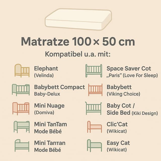 Thumbnail 6 de Stubenwagen Baby Matratzen für Kinderwagen 50x100 cm – Oeko‑Tex Matraze mit waschbarem Bezug (Basic/Premium)