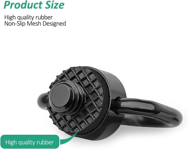 Detalle de Rigych D-Ring Camera Strap Screw Adapters (1/4-20) for DSLR/SLR & Hand Straps – Stainless Steel (2 pcs)