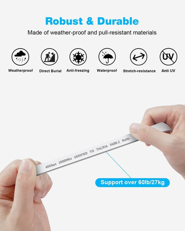 Thumbnail 6 de DDMALL CAT8 Ethernet Cable 25 m 40 Gbps
