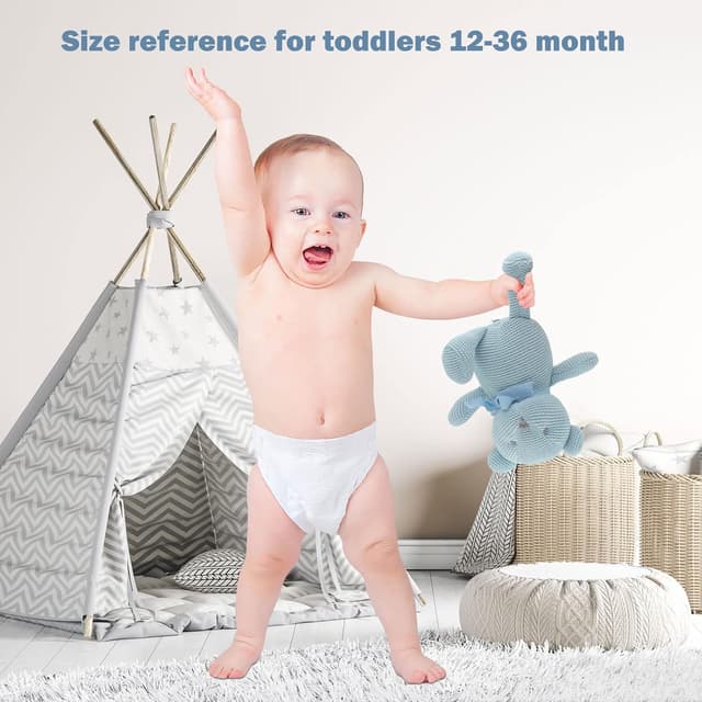 Detalle de FLUFFYFUN 100% Organic Cotton Blue Teddy Bear (6.5") for Newborns