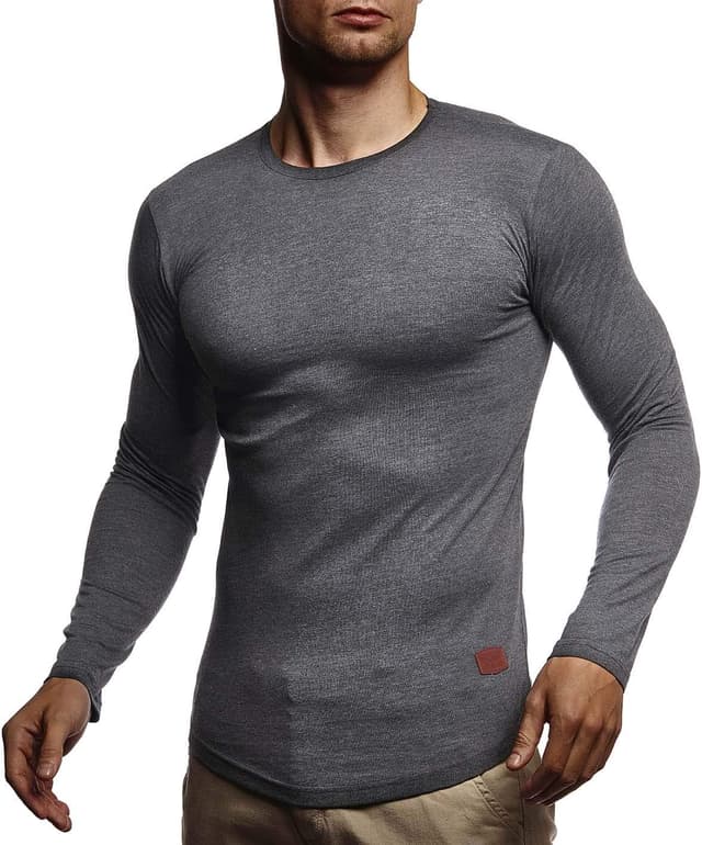 Thumbnail 6 de Leif Nelson LN8394 : t-shirt basique à manches longues col rond homme