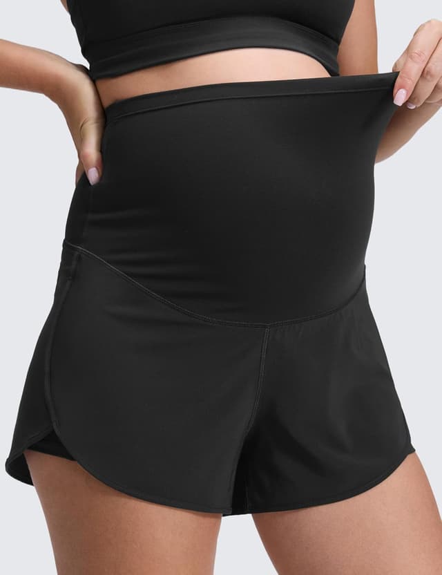 Detalle de CRZ YOGA shorts de grossesse 2 en 1 Femmes : sur-ventre séparé, poche et entrejambe 7,6 cm