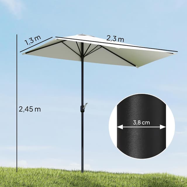 Thumbnail 6 de Outsunny Sombrilla Rectangular 230x130cm con Protección UV ☀