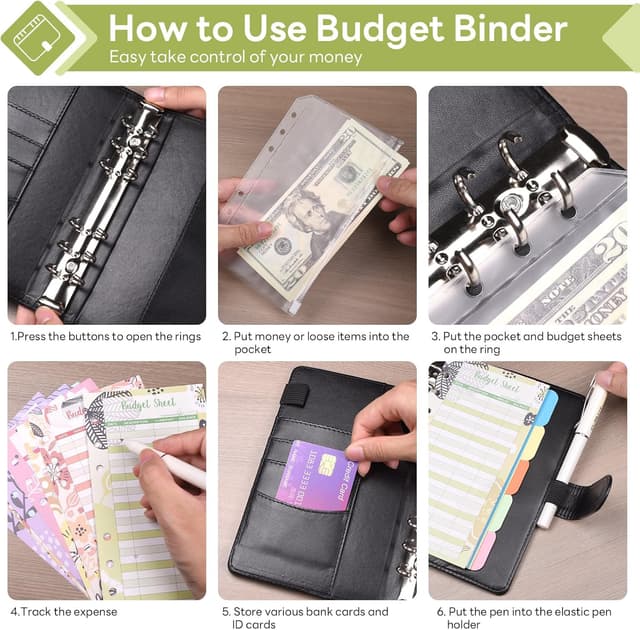 Detalle 1 de Luminzo Budgetplaner A6 mit Kartenfach 13,5 x 18,8 cm