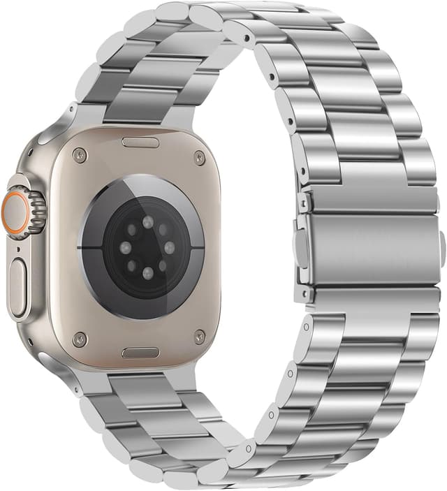 Detalle de Tasikar stainless steel replacement strap for Apple Watch (38–49mm, Ultra/SE/Series 11–3)