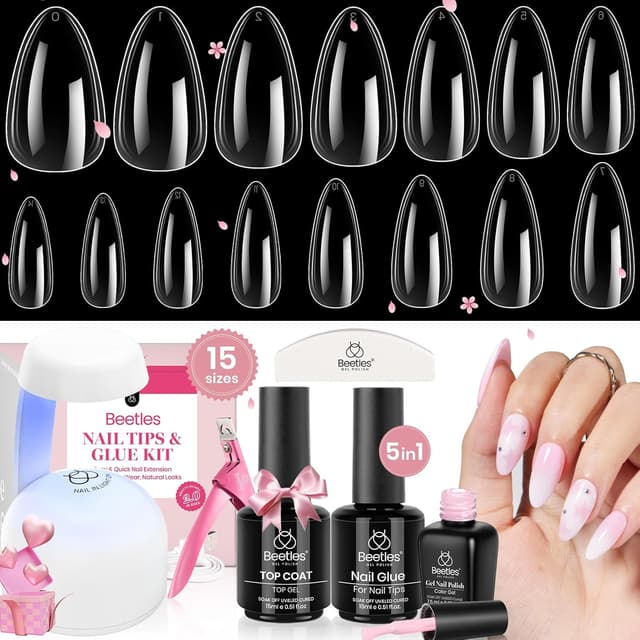 Detalle de Beetles Nail Tips Set 600 Stück Mandel