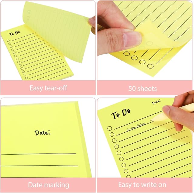 Detalle de 9 Haftnotizblöcke mit To-do-Linien (450 Blatt) in 9 Farben – Sticky Notes 10×15 cm