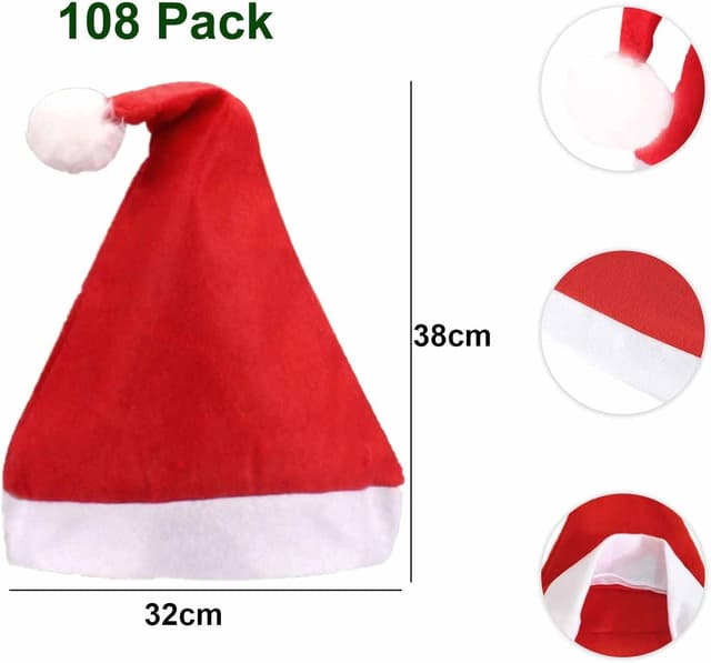 Thumbnail 1 de LYFETC Santa Hats 48pc extra‑large party hats 🎉