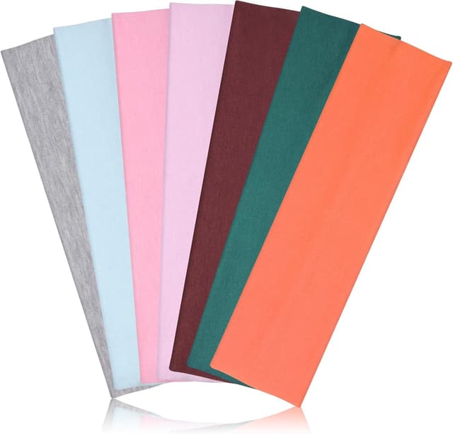 Detalle de DiyJibb Stirnbänder für Frauen (7er-Set), rutschfest & dehnbar für Sport, Yoga und Lauftraining