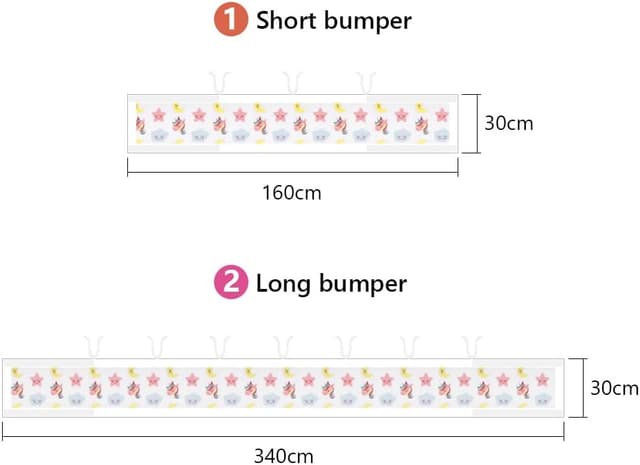 Detalle de Vicloon Cot Bumper (2 pcs) breathable mesh cot liner with crib rail covers – Unicorn
