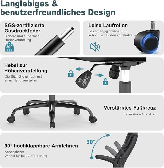 Thumbnail 5 de AnyGod Silla ergonómica de cuero 136 kg