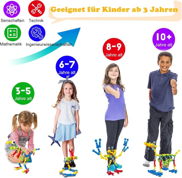 Detalle 2 de 156-teiliges STEM-Bauspielzeug für Kinder