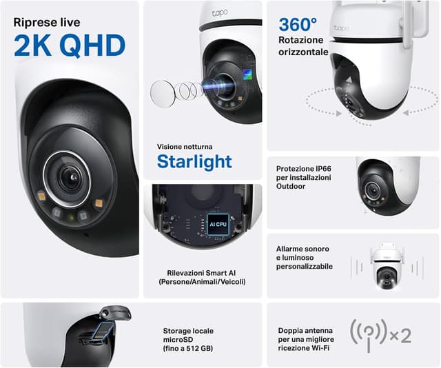 Detalle 2 de TP-Link Tapo C52A Telecamera 4MP PTZ 360° per esterni