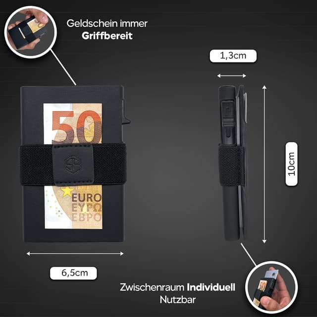 Detalle de Trinity Geldbörse Trinity Wallet Schwarz