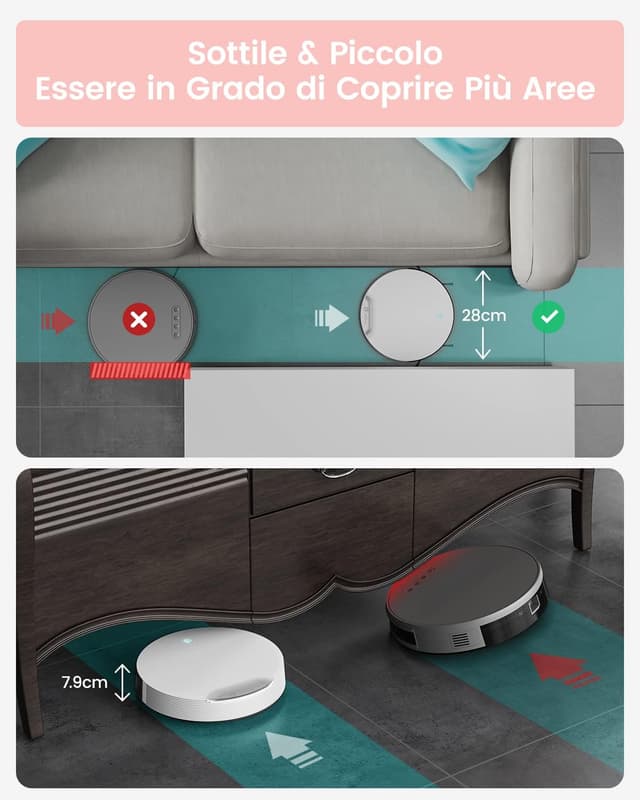 Detalle de Lefant N1R Robot Aspirapolvere con 4500Pa, fino a 165 minuti e 4 modalità