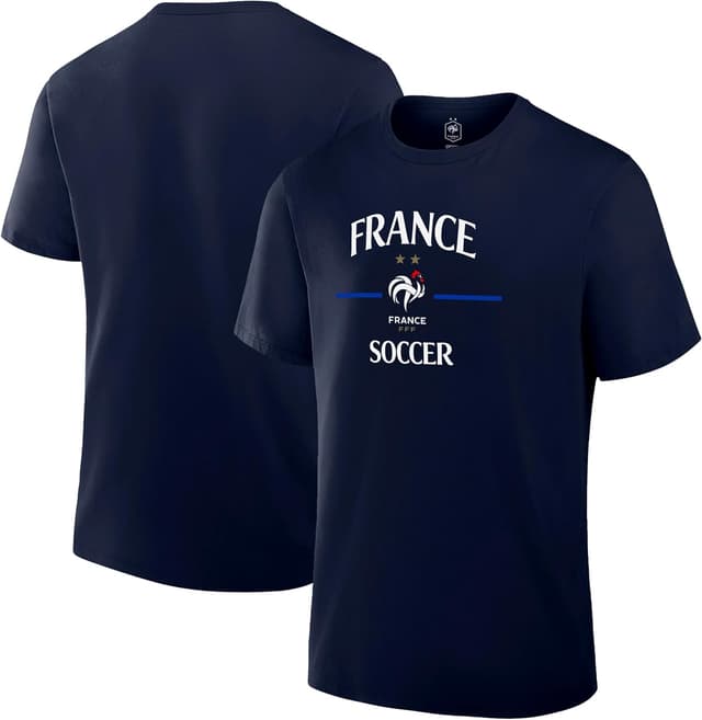 Detalle 2 de Icon Sports Officially Licensed France Football Federation Soccer Cotton T-Shirt (Unisex Adult)