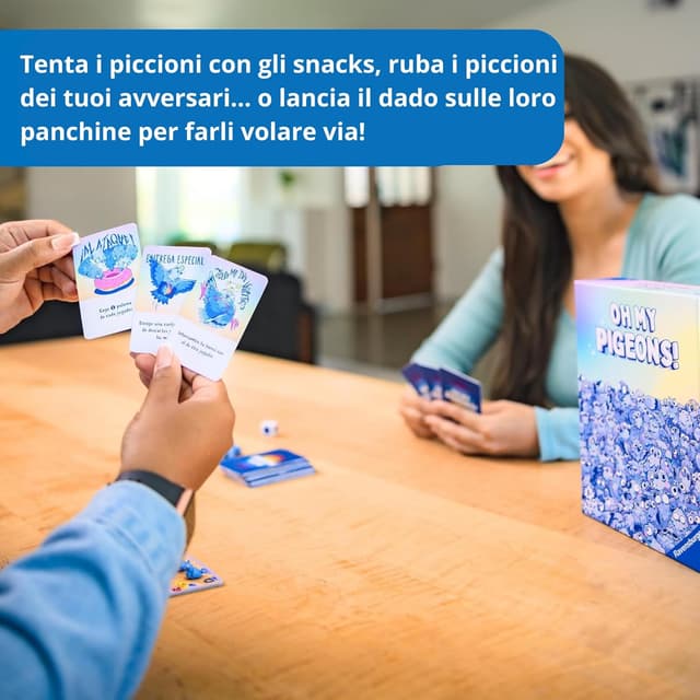 Detalle de Ravensburger Oh My Pigeons – gioco di carte per 2-5 giocatori, versione italiana