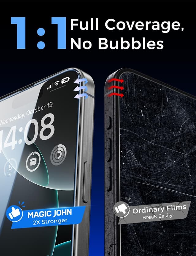 Thumbnail 6 de MAGIC JOHN 2-pack iPhone 16 Pro Max screen protector 6.9 inch