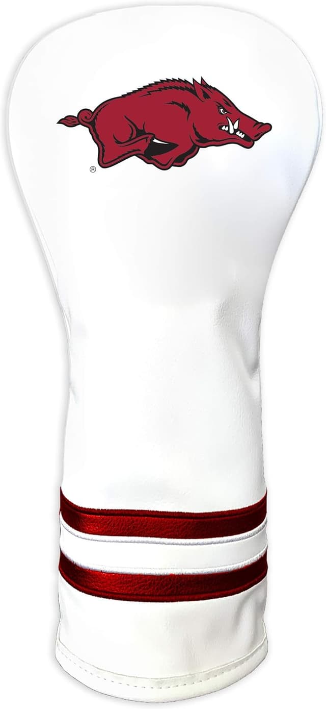 Detalle de Team Golf NCAA White Vintage Fairway Club Headcover (Form-Fitting, Retro Logo)