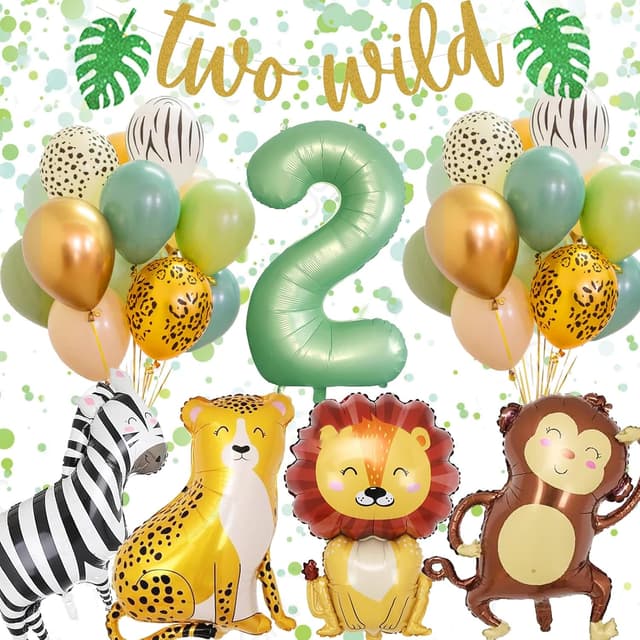 Detalle de Dschungel Ballon-Set 2. Geburtstag mit Safari-Motiven