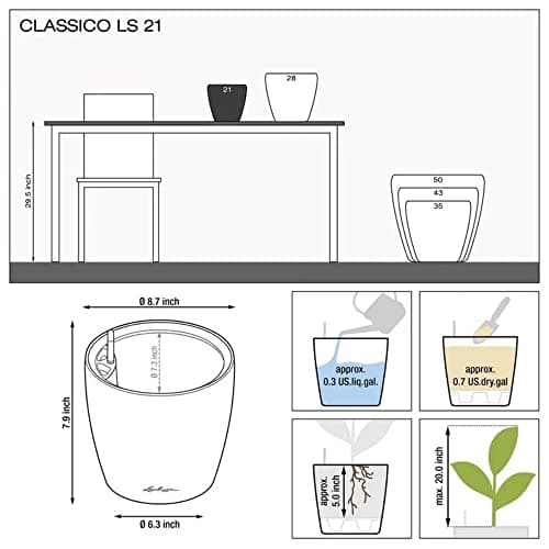 Thumbnail 7 de Lechuza Classico Premium LS 21 Plateado Metalizado