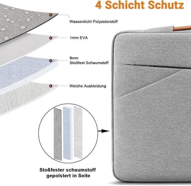 Detalle 1 de TECOOL 16 Zoll Laptoptasche wasserdicht