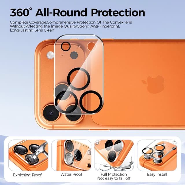 Thumbnail 6 de Niphabe 3 Pack Privacy Screen Protector for iPhone 17 Pro 6.3 inch (with 3 Camera Lens Protectors)