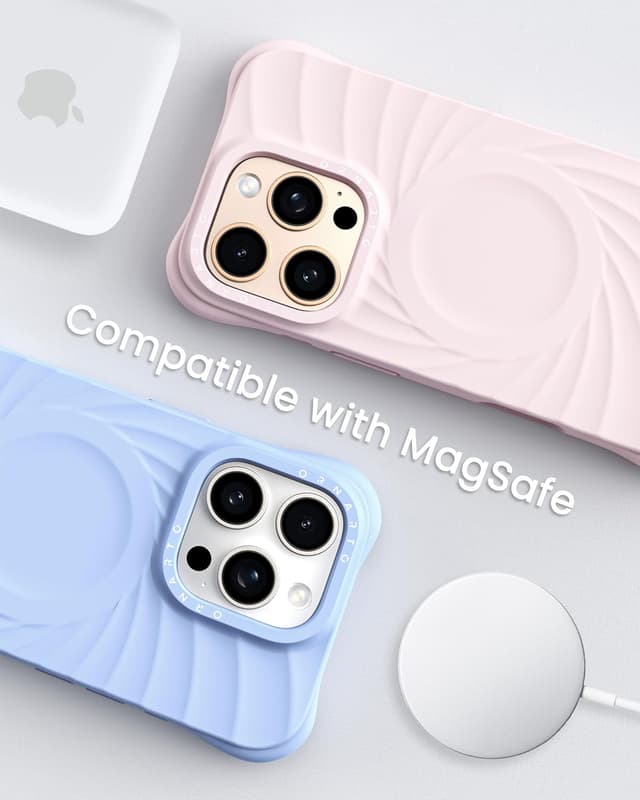 Thumbnail 6 de ORNARTO Vortuxe Liquid Silicone Case for iPhone 16 Pro (6.3 in) — MagSafe Compatible, Pale Rose Quartz