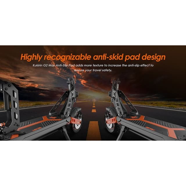 Detalle de Kukirin G2 Max Patinete Eléctrico 10" 1000W ⚡ Negro/Naranja