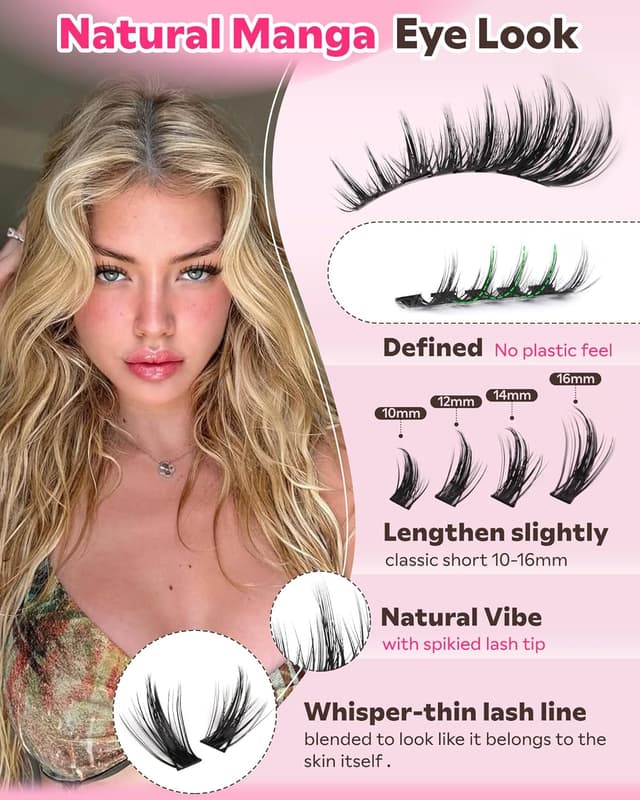 Detalle de Goddvenus Manga Lash Clusters Kit (Natural) — 300-Piece Wispy Cluster Eyelash Extensions Set