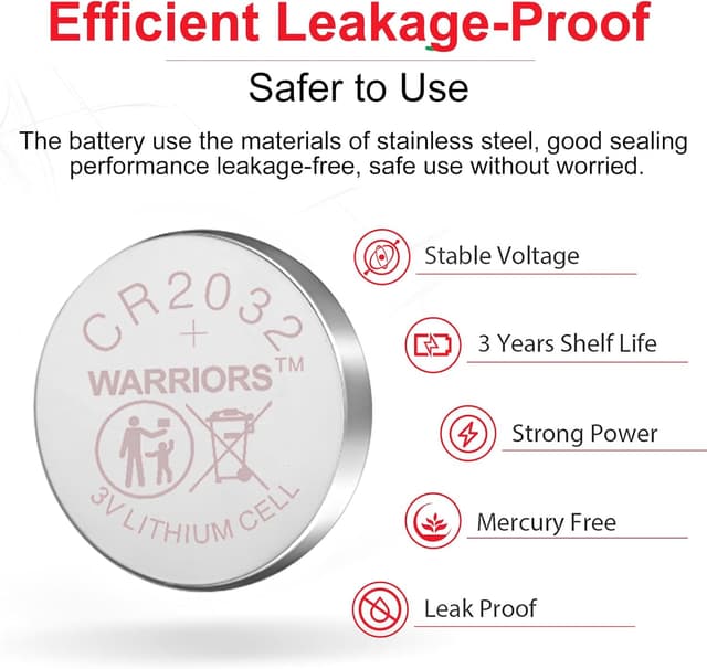 Detalle 2 de CR2032 Knopfzellen 3 V 240 mAh für Geräte