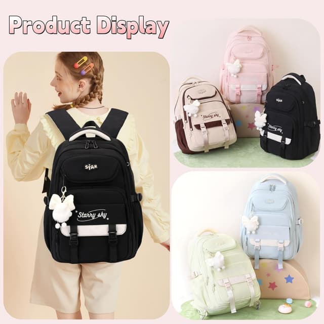 Thumbnail 6 de Bansusu Girls Backpack for Primary & Secondary School (29L) with Padded Straps
