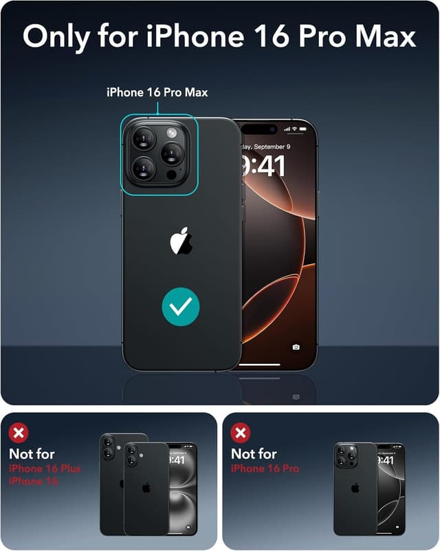 Detalle 2 de ESR 3 Pack iPhone 16 Pro Max Tempered Glass Screen Protectors (Full Coverage, 9H)