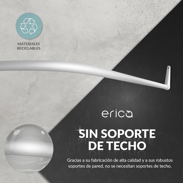 Thumbnail 3 de Erica Barra para Cortinas de Ducha Inoxidable 🚿 85x95x85cm