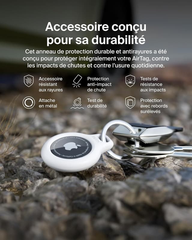 Thumbnail 4 de Belkin Étui AirTag avec Attache Métal Blanc