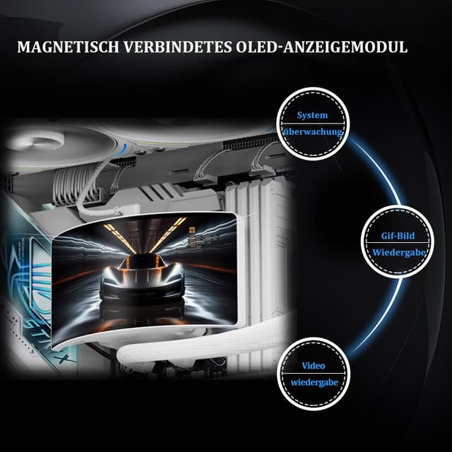 Detalle de TR Rainbow Vision 360 TURBO ARGB – Raffreddatore CPU AIO con schermo curvo 6,67" e supporto AM4/AM5