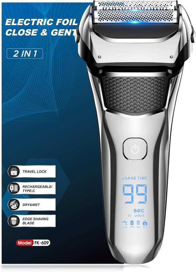 Detalle de Electric Razor Foil Shaver 100‑Min Rechargeable