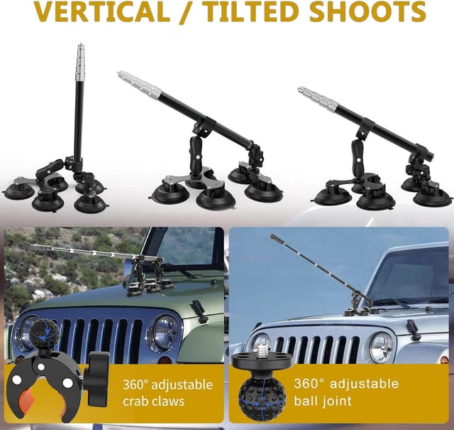 Detalle 2 de UNSTINCER Action Kamera Halterung mit 5 Saugfüßen