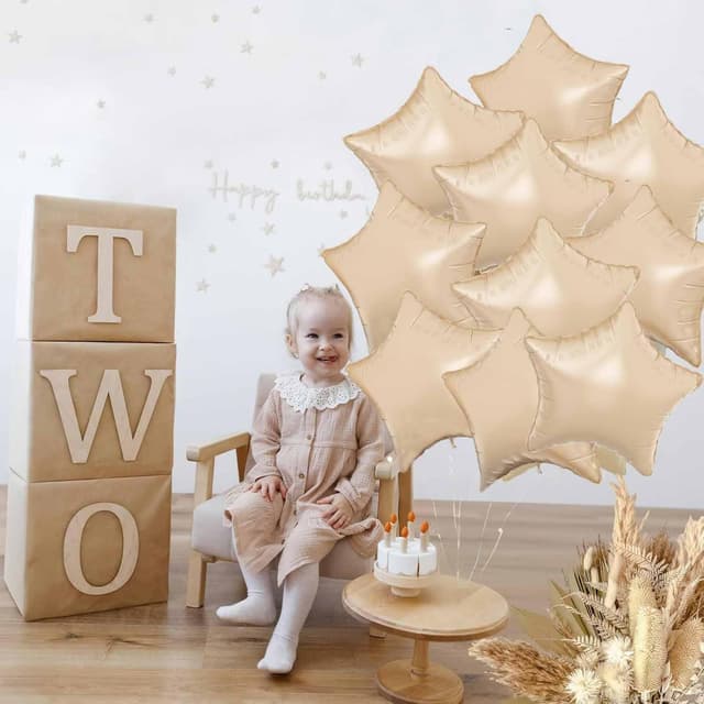 Thumbnail 4 de Stern Folienballons Aprikose 18 Zoll 10 Stück