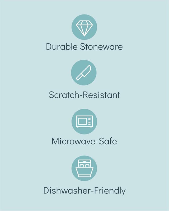 Thumbnail 4 de Stoneware dinnerware set 24 pcs 🍽