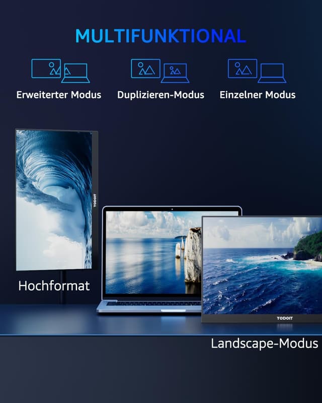 Thumbnail 3 de Yodoit Portable Monitor 16 Zoll 2,5K 120 Hz