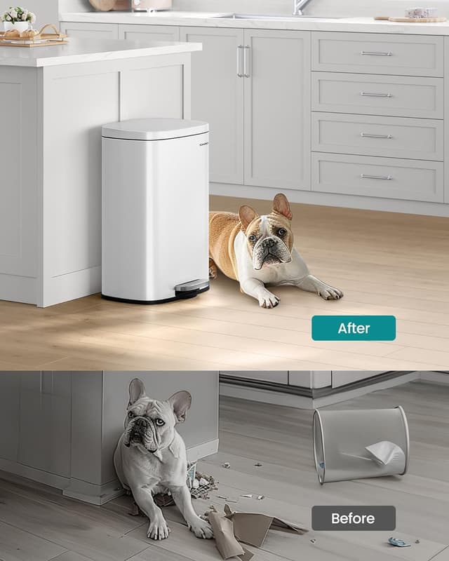 Thumbnail 6 de SONGMICS LTB101W01 Kitchen Bin 13 Gallon (50 L) with Soft-Close Pedal Lid