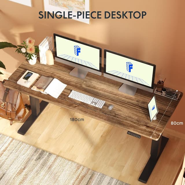 Detalle 2 de FLEXISPOT scrivania regolabile in altezza a 2 motori 180x80 cm con piano unico e memoria