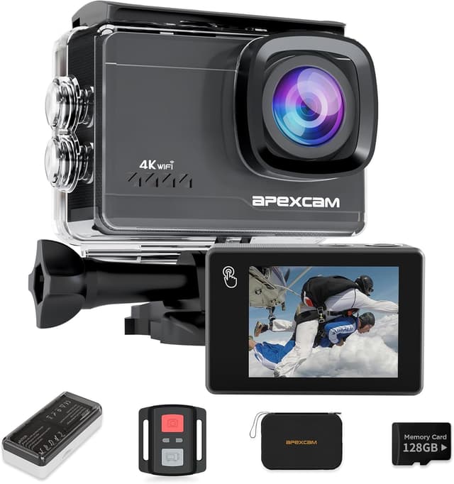 Detalle de Apexcam M90 4K60FPS Action Cam mit 128GB Karte
