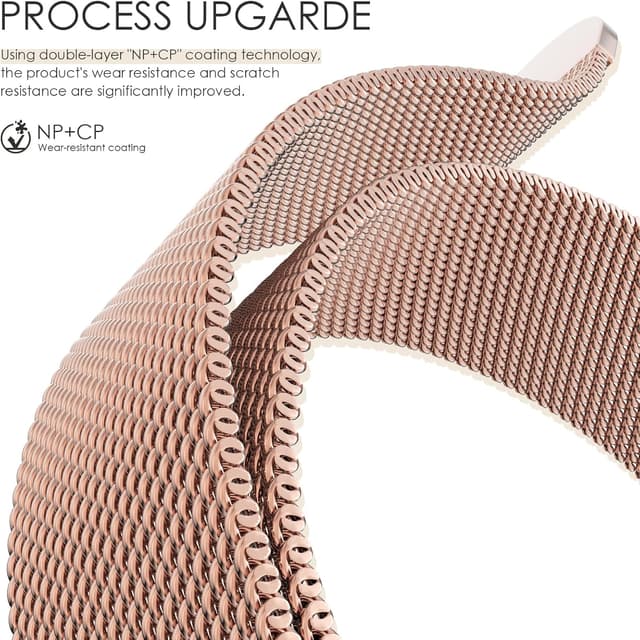 Detalle de EPULY Milanese Loop Magnetic Clasp Metal Watch Strap (Apple Watch 38/40/41/42/44/45/46/49mm)